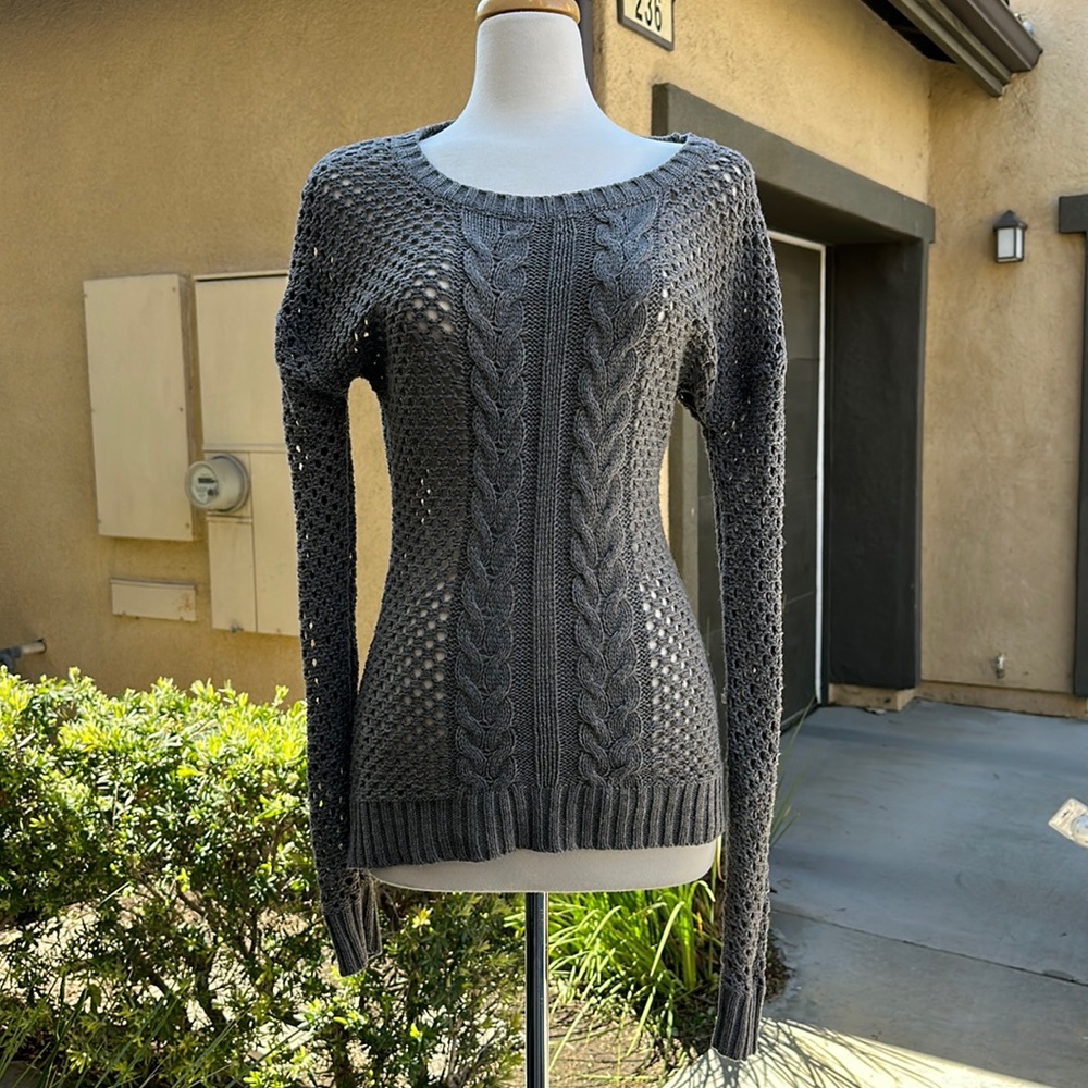 Gray knitted sweater